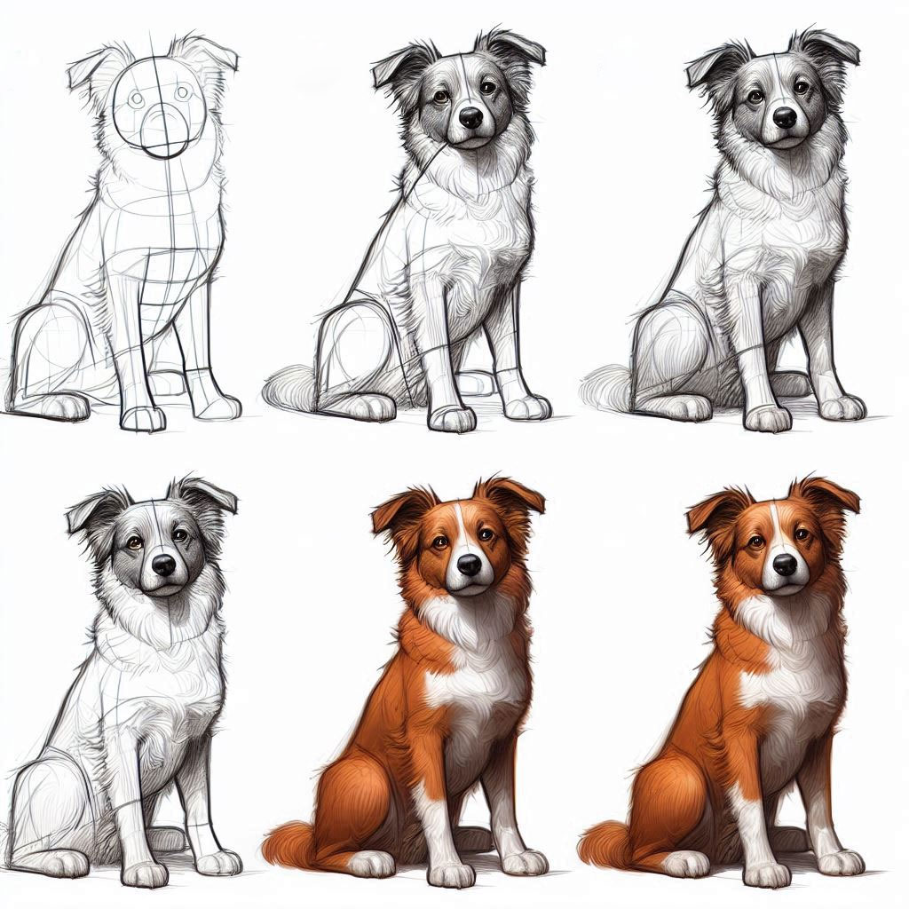 How to draw a dog easy